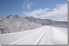 荒川土手からの雪景色