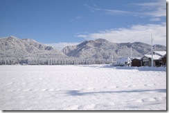 高橋屋観山荘裏手の雪景色